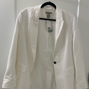 NWT white linen blazer
